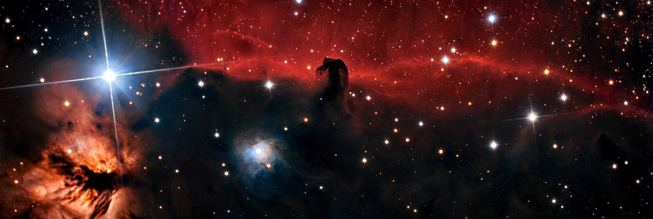 The Horsehead Nebula against a field of stars